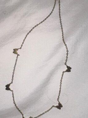 Gold butterfly choker necklace with small butterflies #butterfly #charm